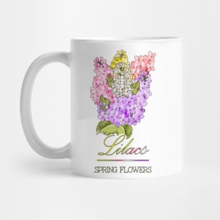 Spring Flowers Lilacs-Gifts with printed flowers-Spring flower t-shirt-Floral shirt-Vintage Lilacs Mug